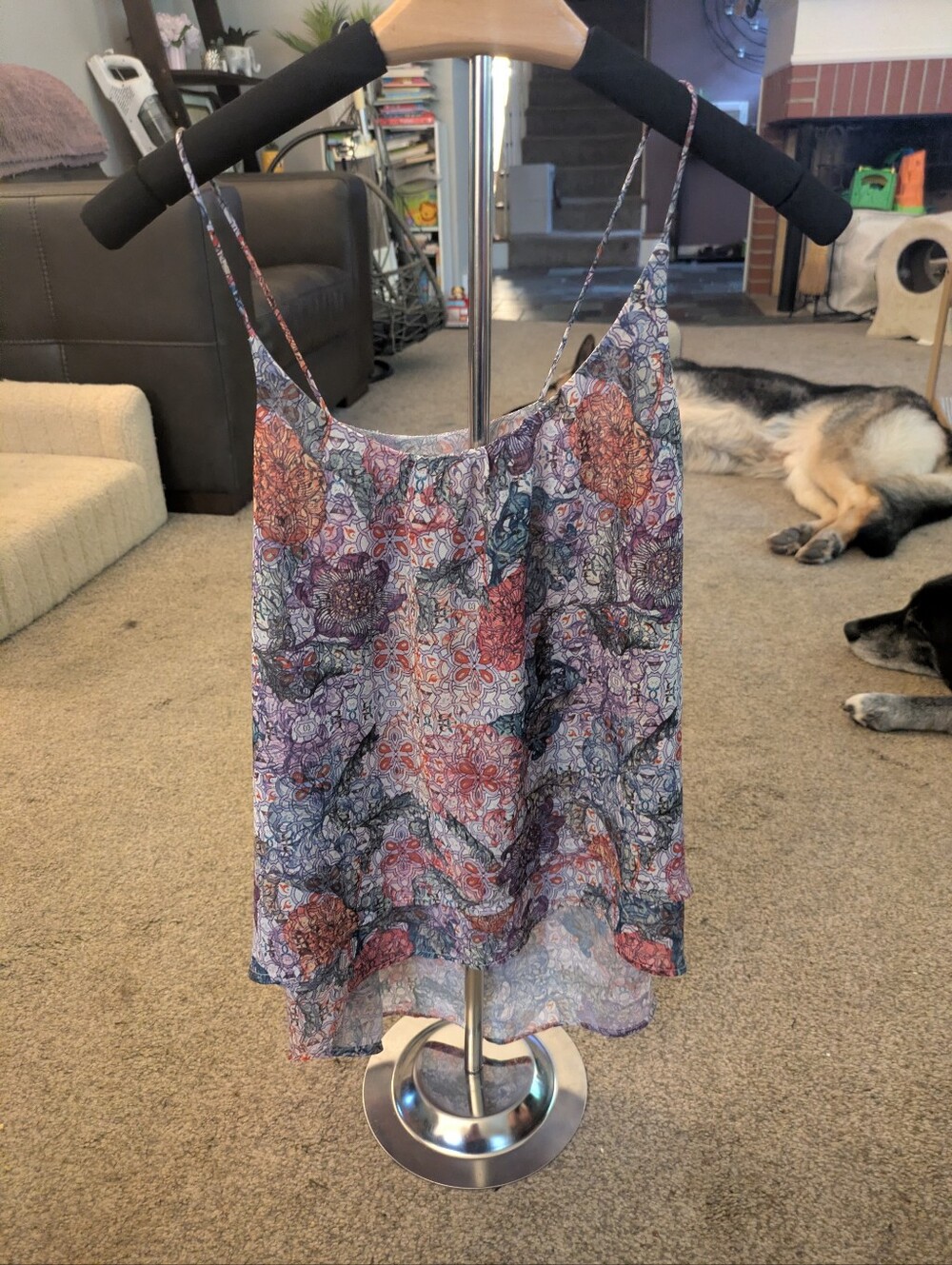 H&M Multicolor Floral-Patterned Spaghetti Strap Camisole